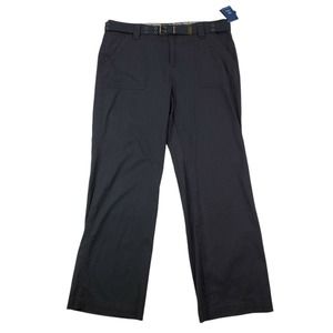 CC - IZOD Womens Dress Pants Trousers 16 Solid Navy Blue Stretch NWT